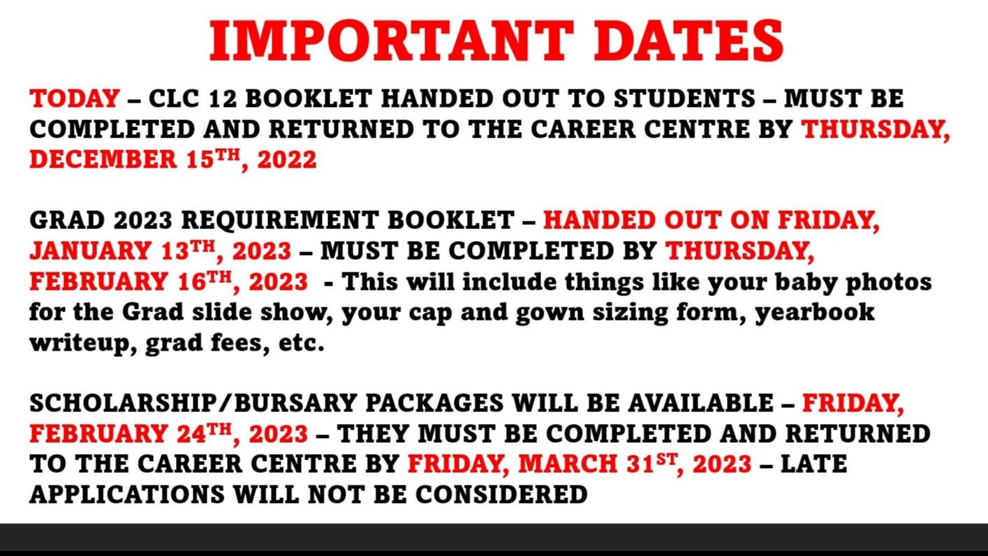Important Dates